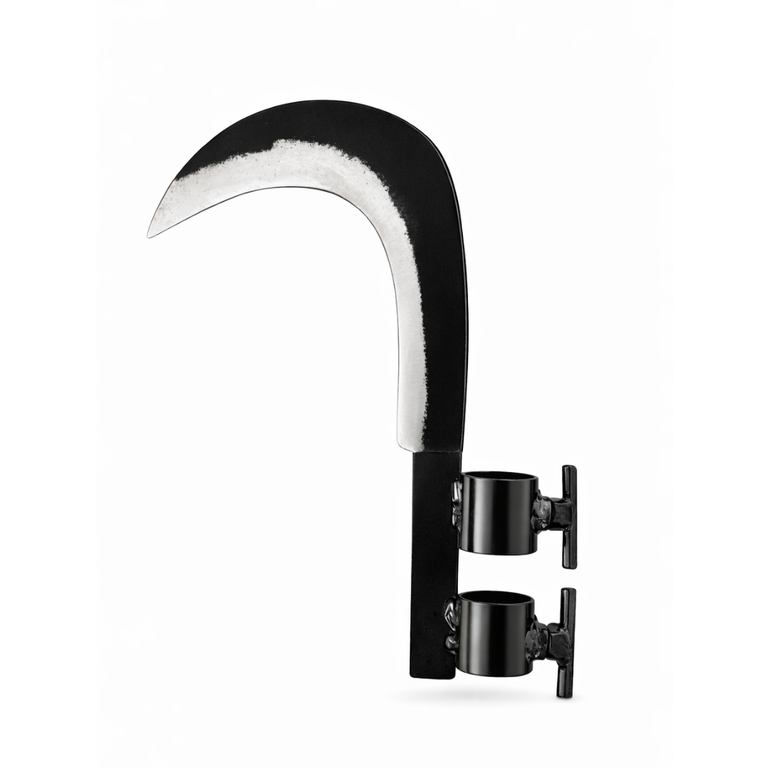 Heavy Duty Coconut Plucker, Grass Sickle & Branch Cutter Head  | Adjustable Clamp Iron Blade for Farming ( Black )